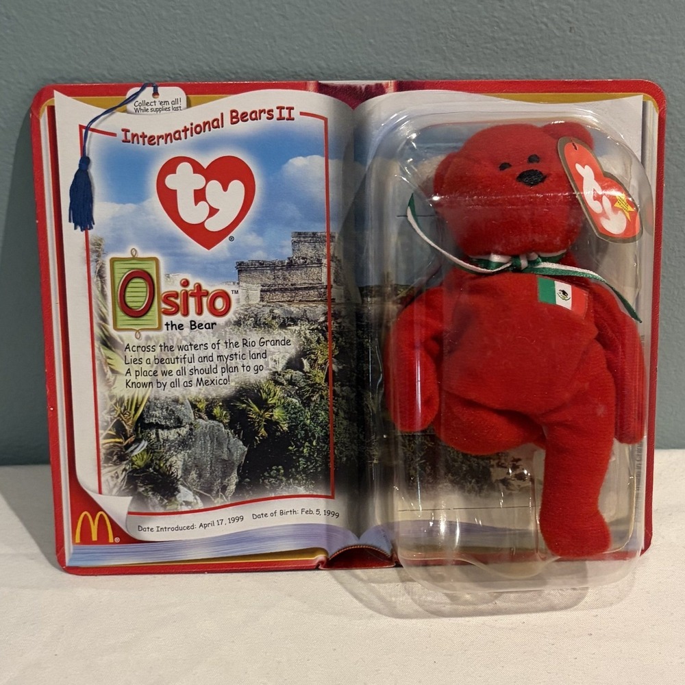 TY Beanie Baby Osito Bear Mexico McDonald's International Bears II 1999 Sealed